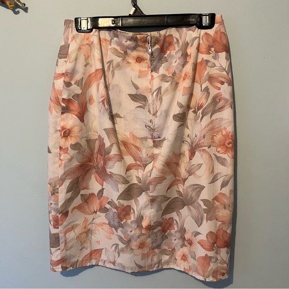 Vintage Floral Orange Tone Wrap Skirt - Picture 7 of 8